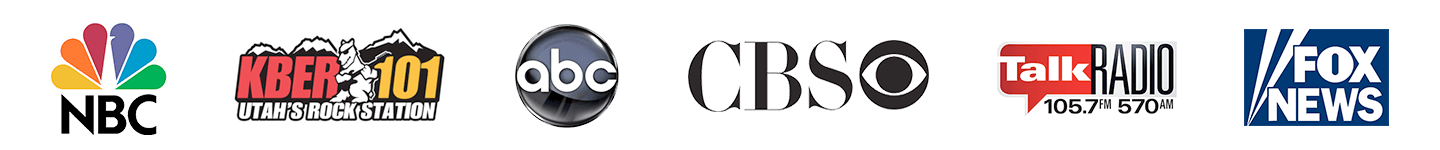 NBC, KBER 101, ABC, CBS, Talk Radio, and Fox News logos